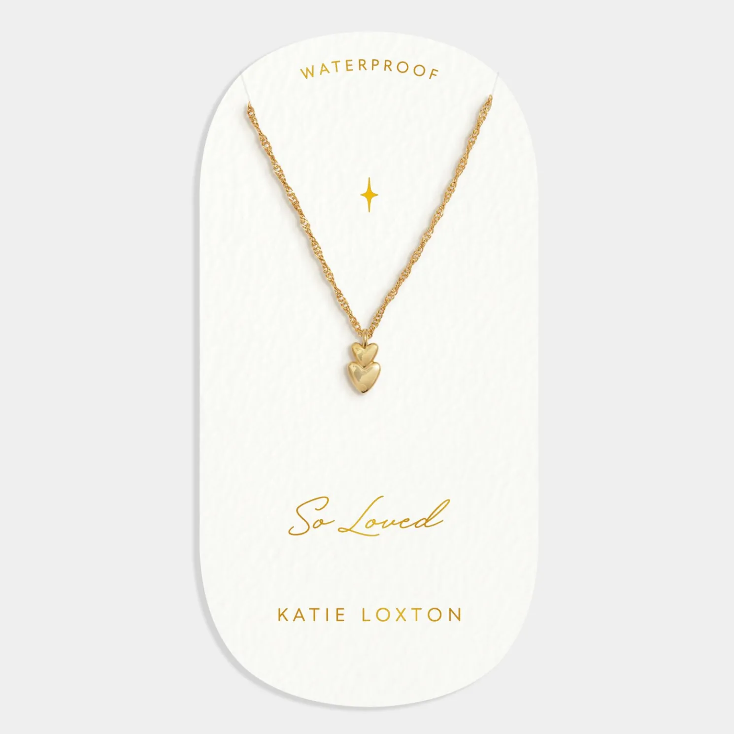 So Loved' Waterproof Gold Sentiment Necklace