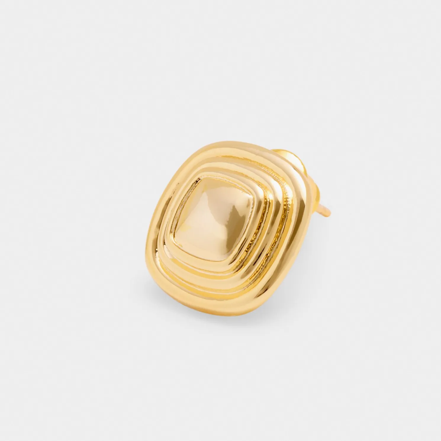 Sofia Waterproof Gold Button Stud Earrings