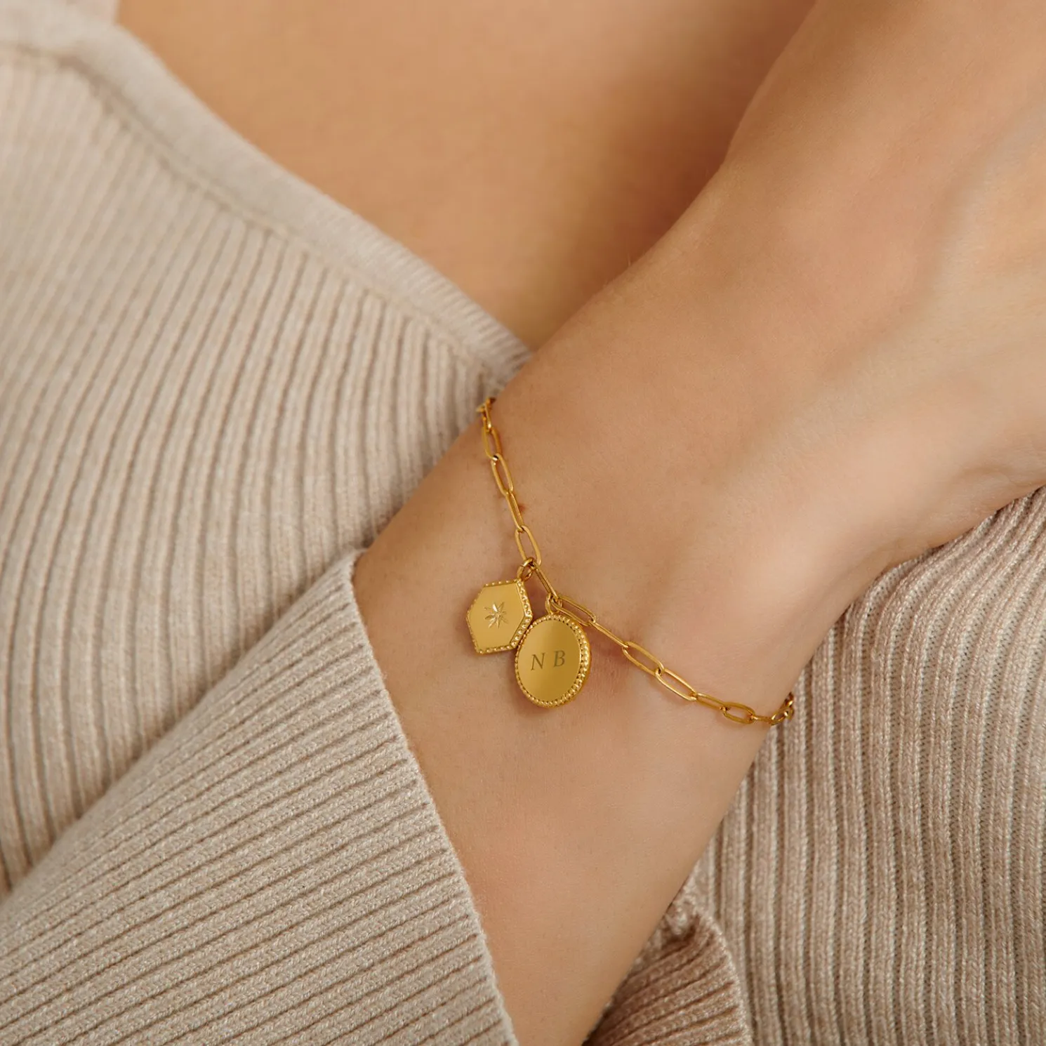 Soul Sister' Waterproof Gold Charm Bracelet