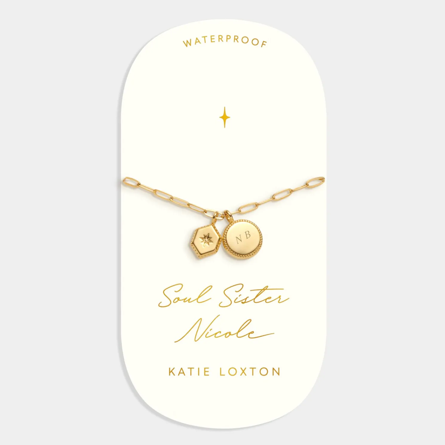 Soul Sister' Waterproof Gold Charm Bracelet