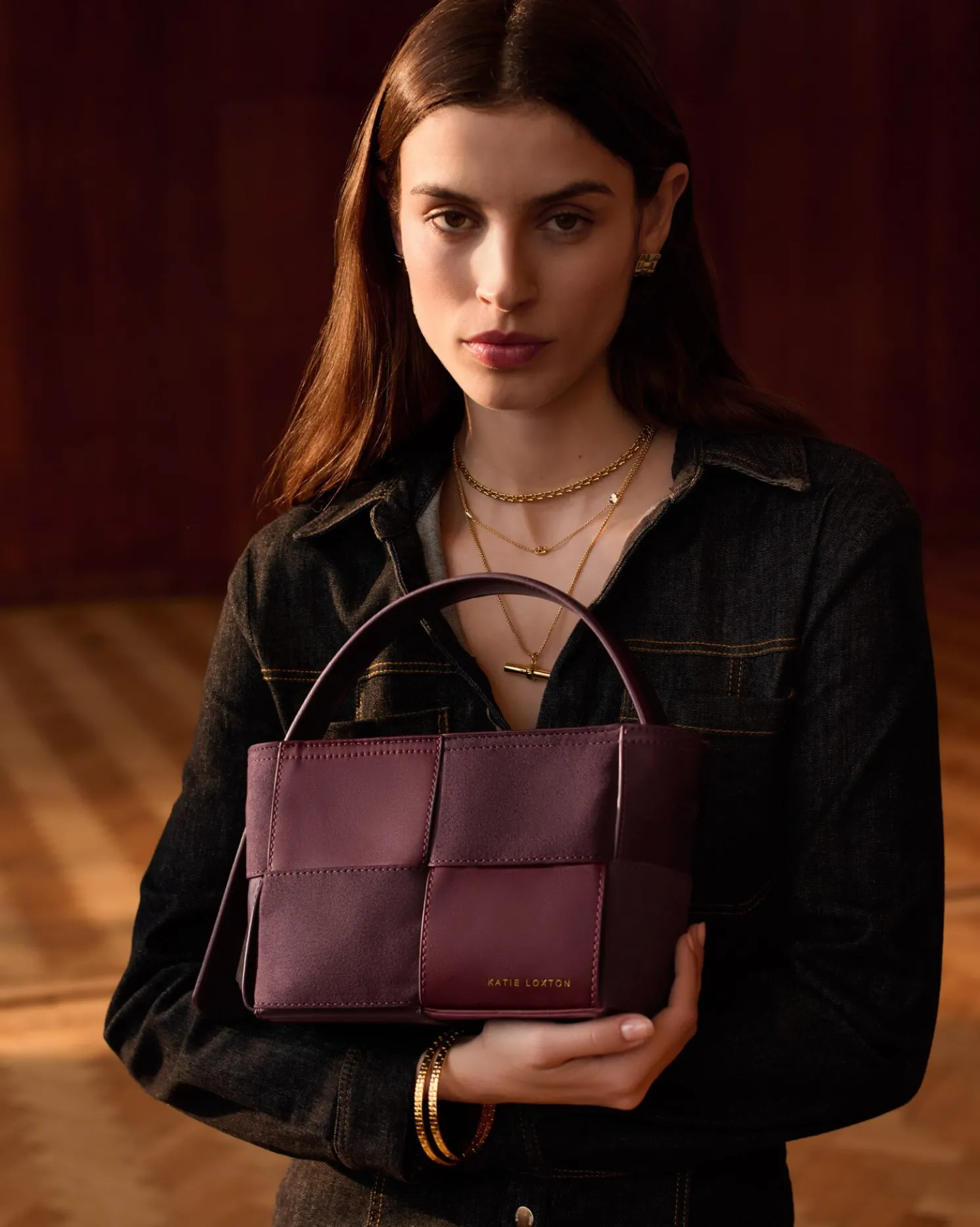 Taya Hand Woven Suedette Top Handle Bag