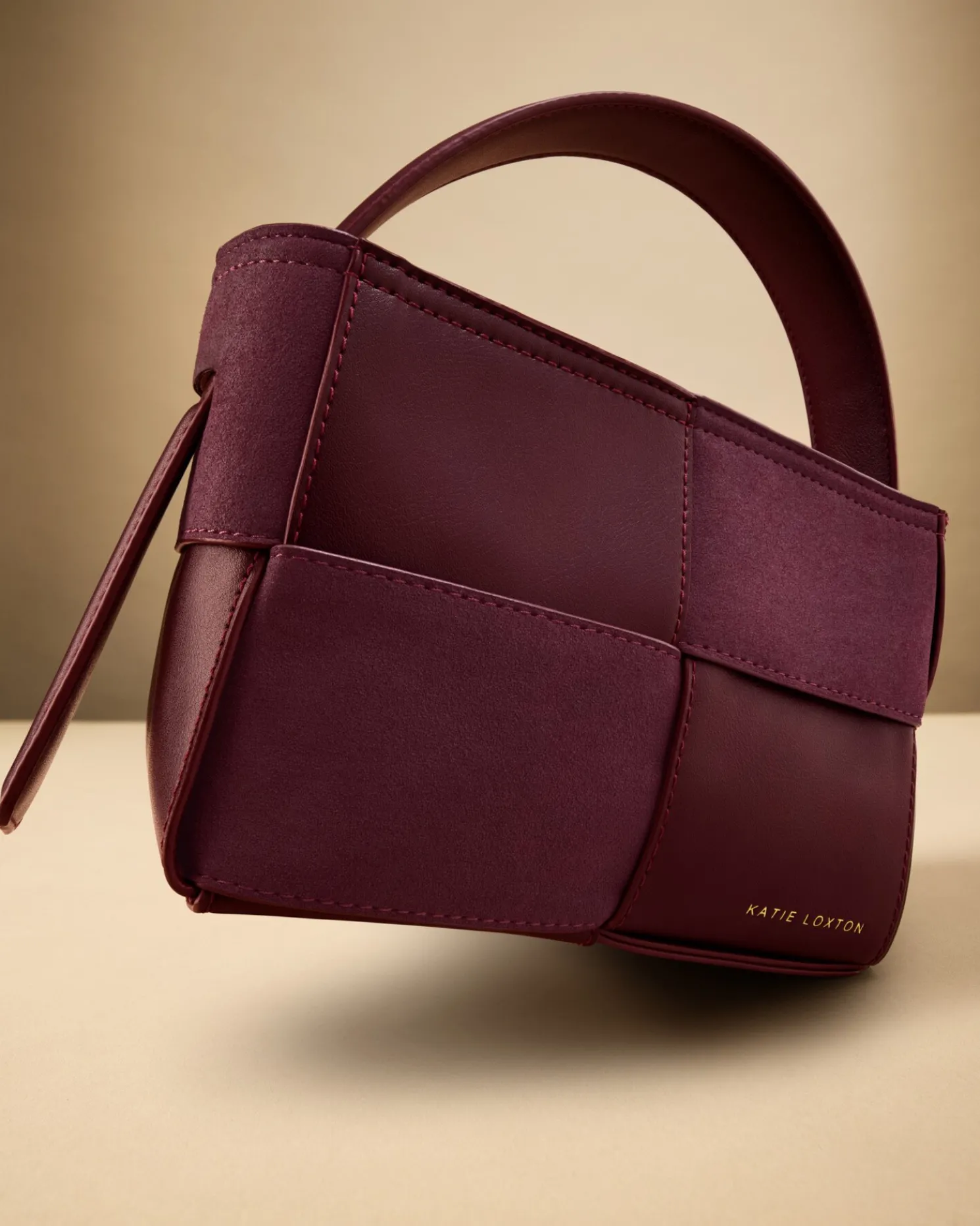 Taya Hand Woven Suedette Top Handle Bag