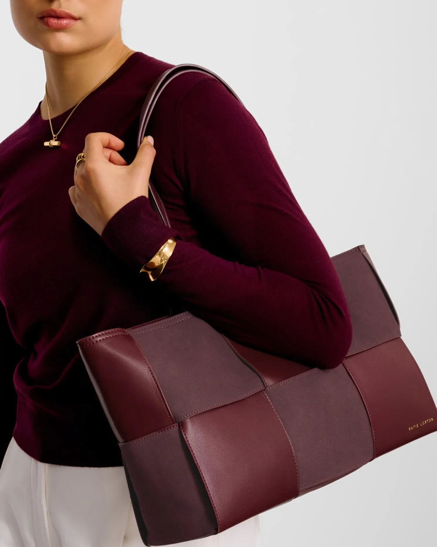 Taya Hand Woven Suedette Tote Bag