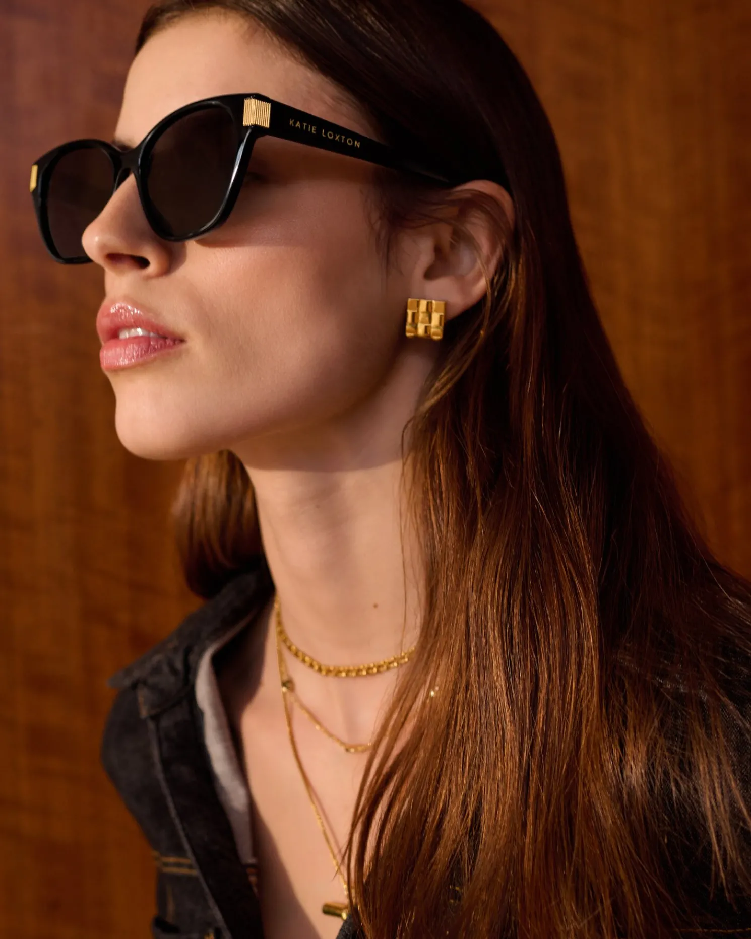 Taya Waterproof Gold Woven Oversized Stud Earrings