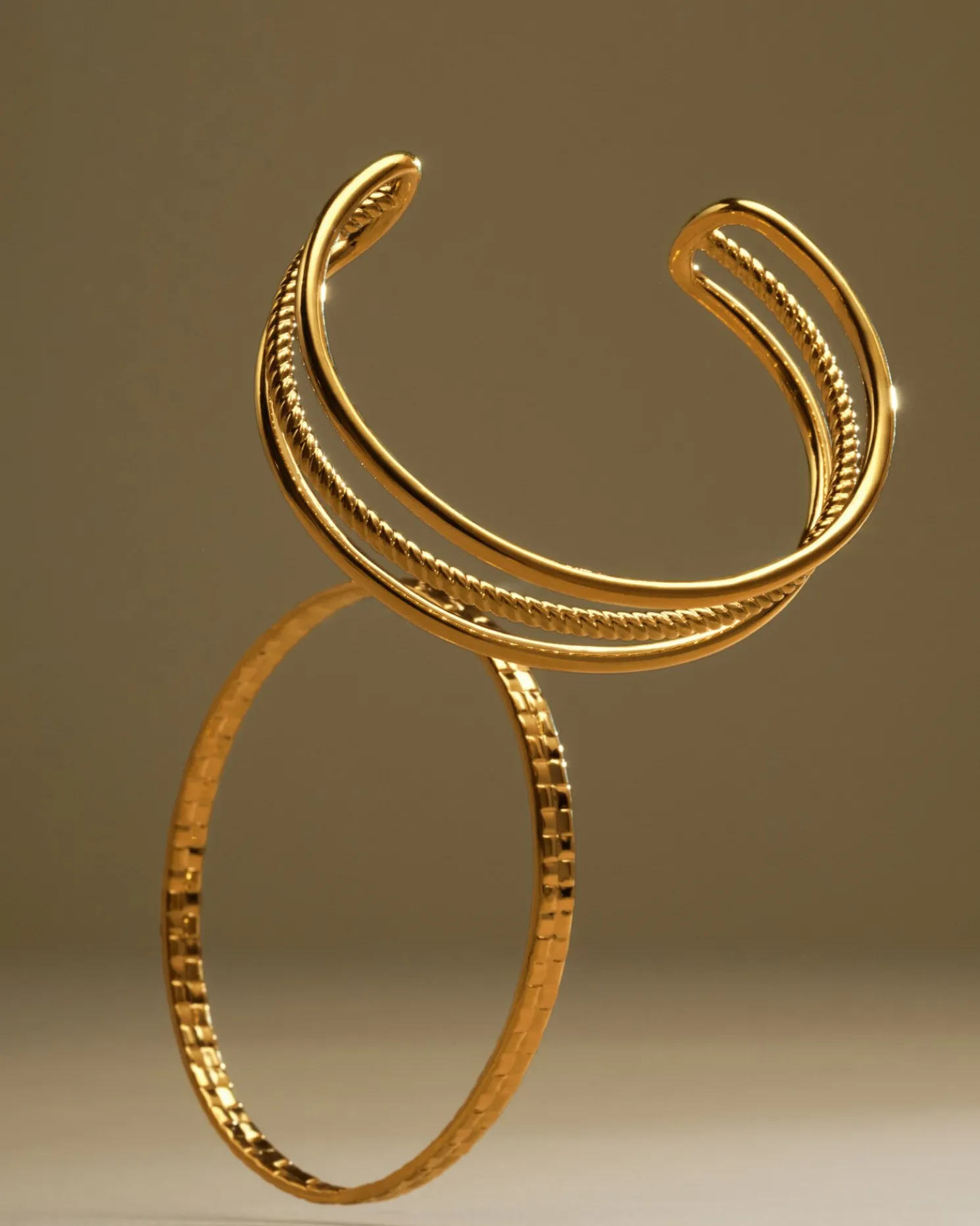 Taya Waterproof Gold Woven Bangle