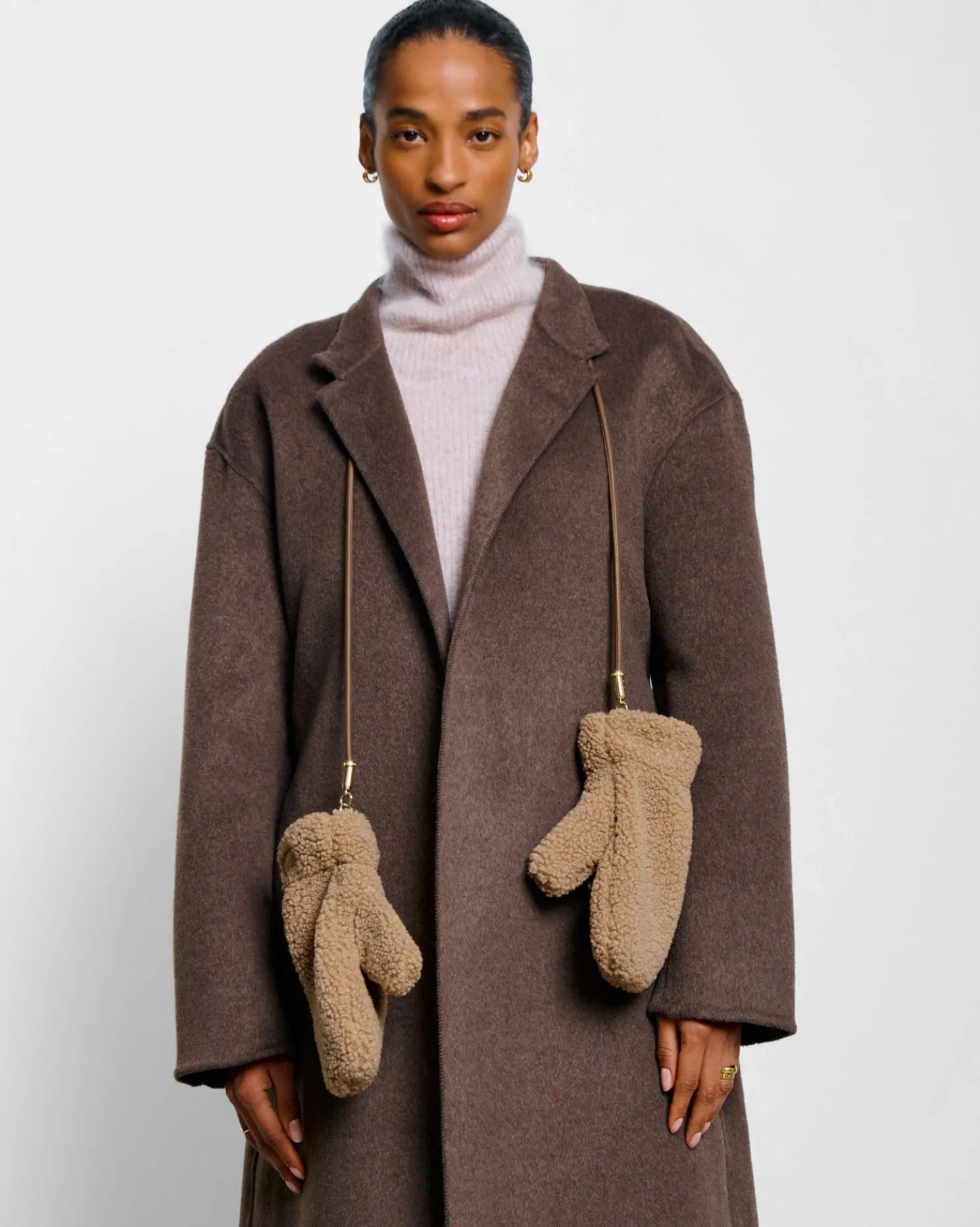 Teddy Mittens with Cord