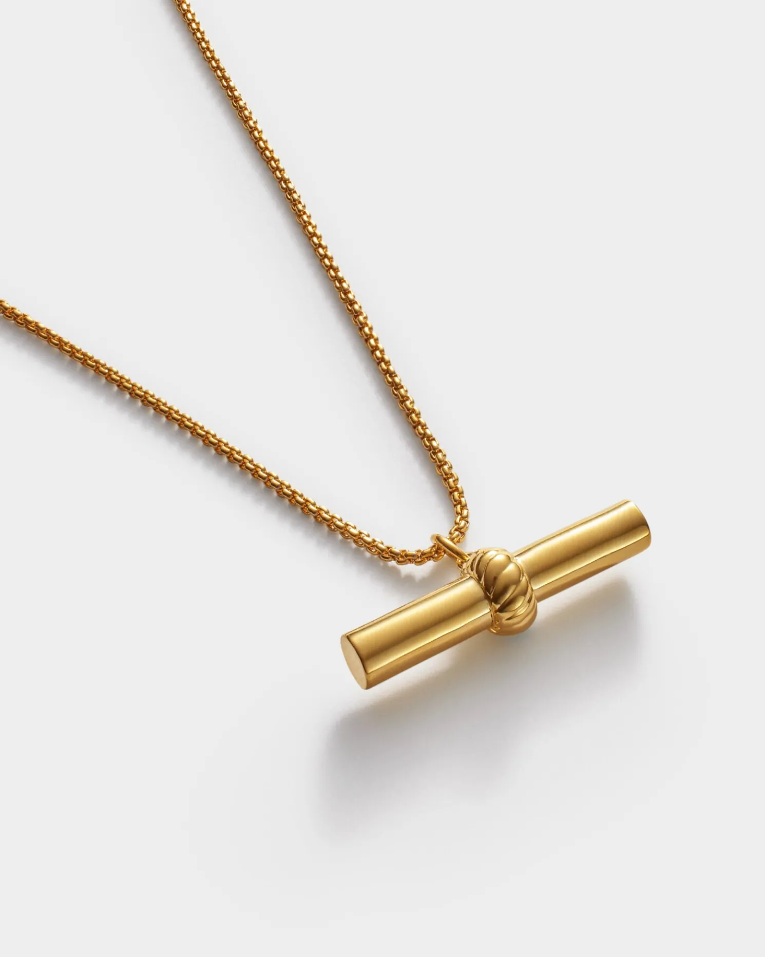 Themis Waterproof Gold T-Bar Necklace