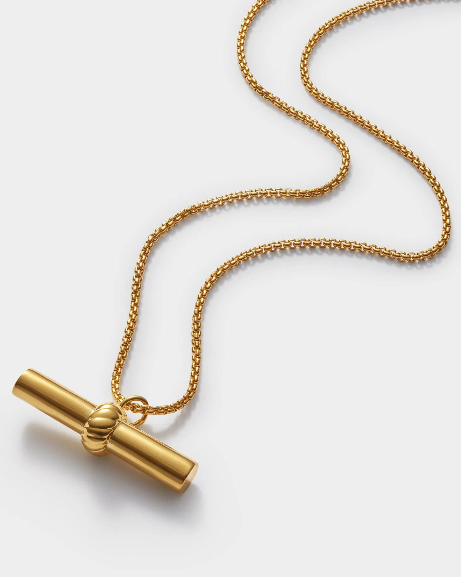 Themis Waterproof Gold T-Bar Necklace