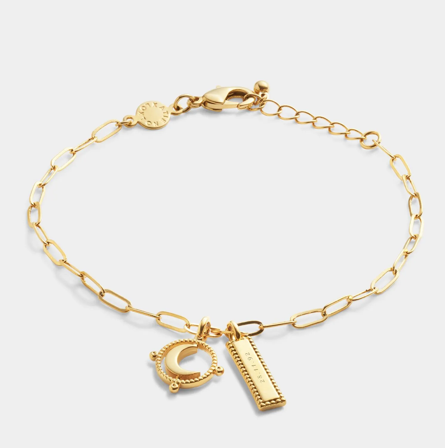 To The Moon and Back' Waterproof Gold Charm Bracelet