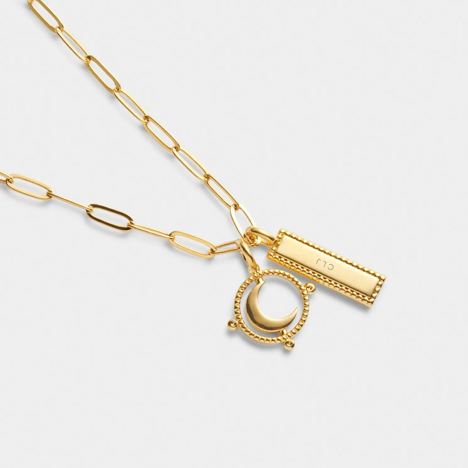 To The Moon and Back' Waterproof Gold Charm Necklace