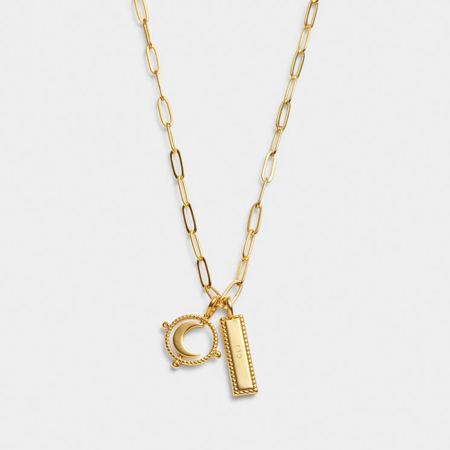 To The Moon and Back' Waterproof Gold Charm Necklace