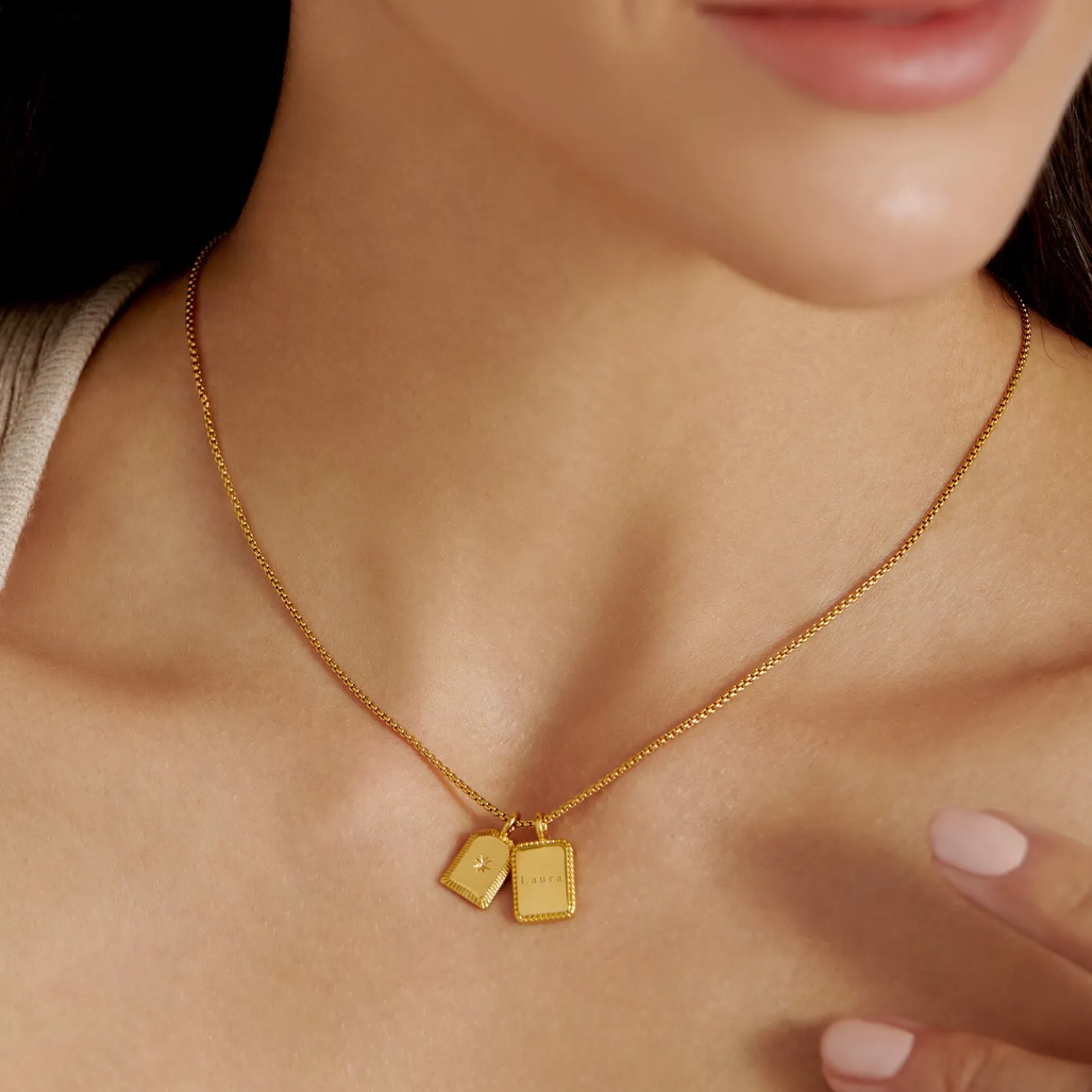 Treasured Friend' Waterproof Gold Charm Necklace
