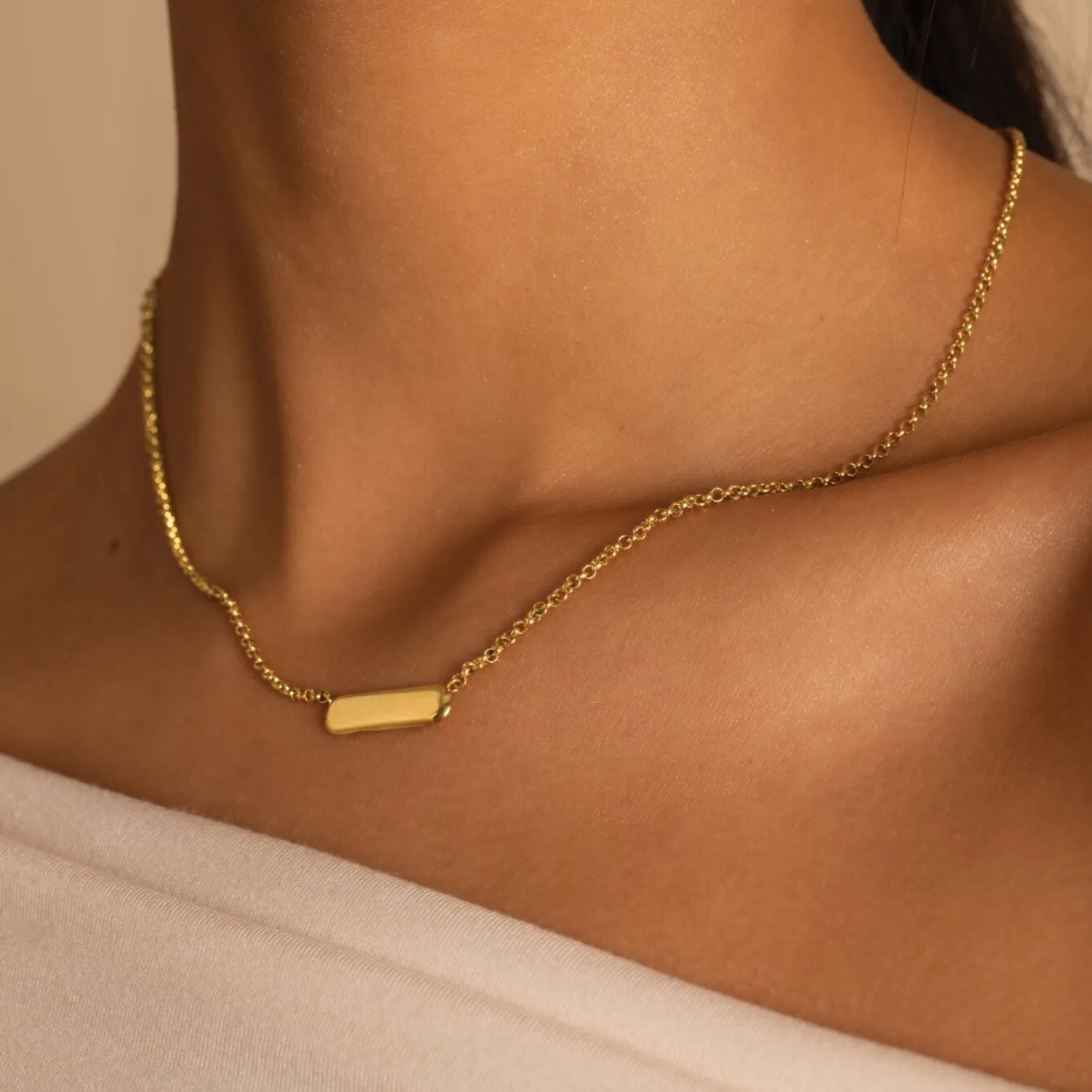With Love' Waterproof Gold Signet Necklace