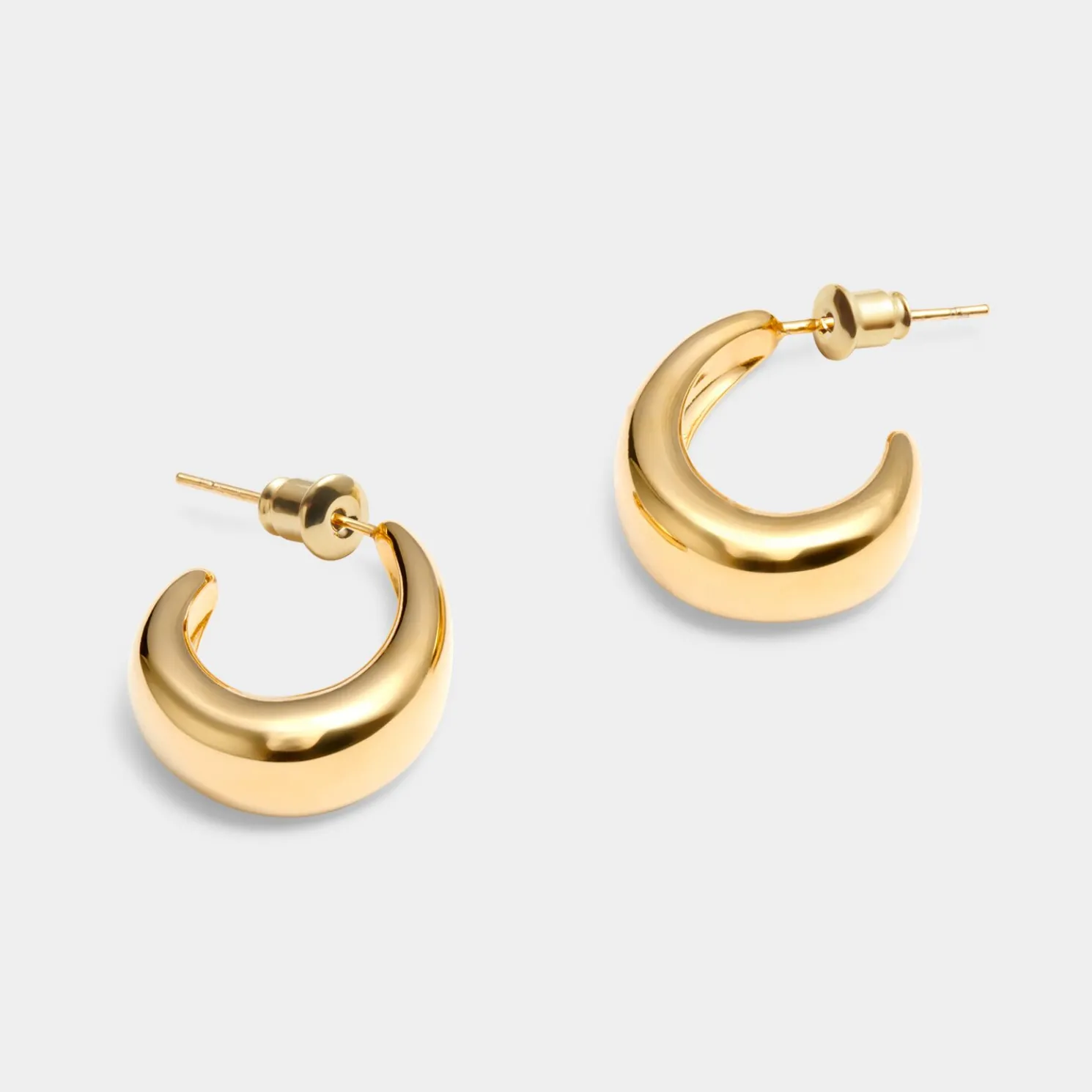 With Love' Waterproof Gold Dome Hoop Earrings