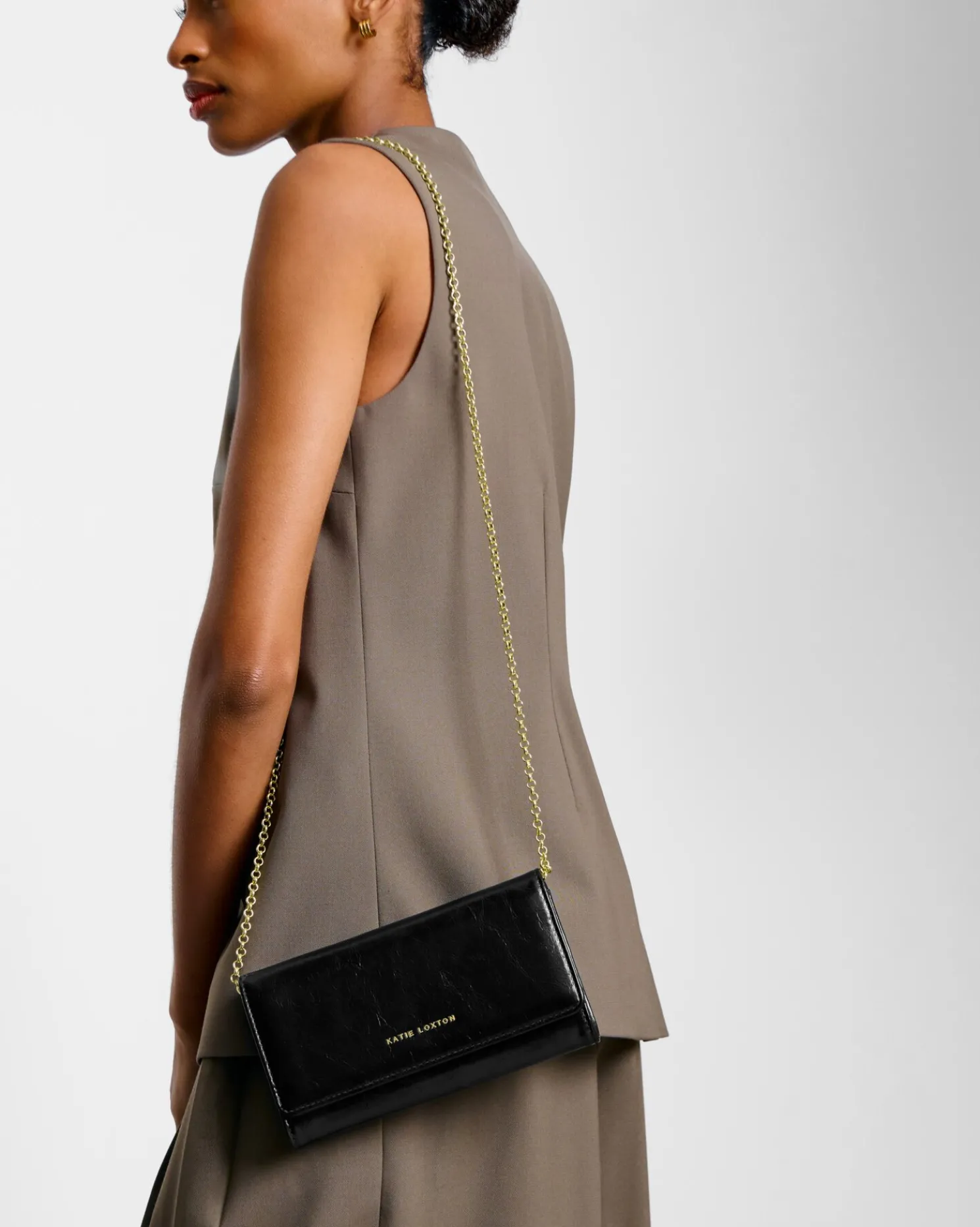 Zea Patent Crackle Crossbody Purse